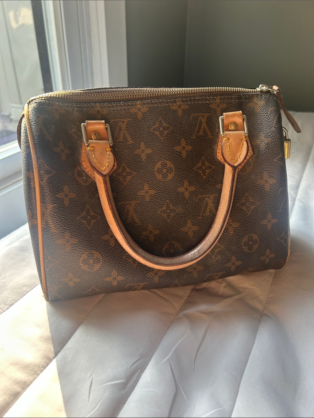 Louis Vuitton Monogram Canvas Satchel in Brown with Vachetta Trim